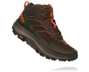 Hoka One One Toa GORE-TEX Mens Hiking Shoes Black Olive/ Orange | AU-8604321